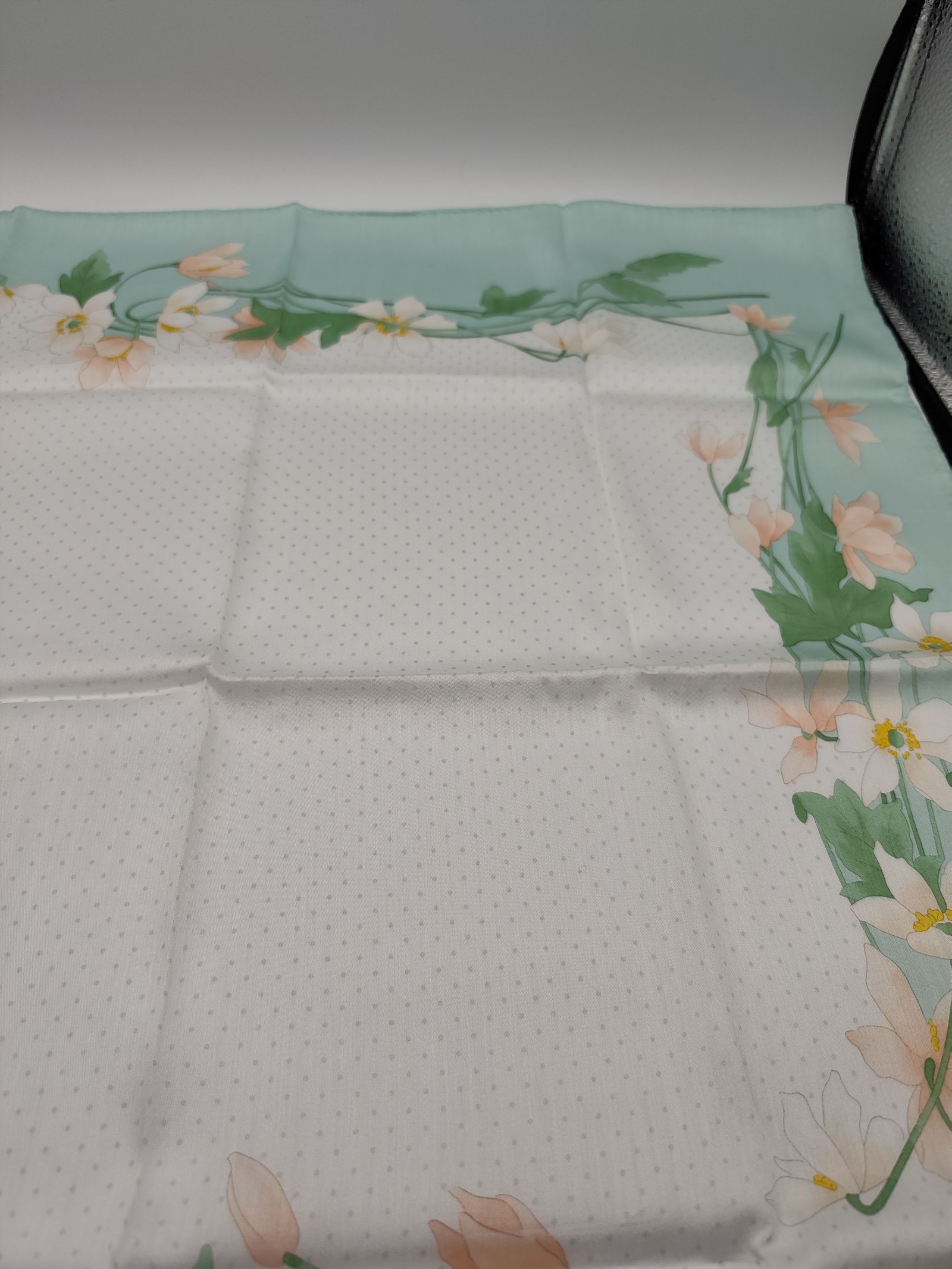 Nina Ricci Women's Mint Green Floral Silk Scarf 55 cm image 8