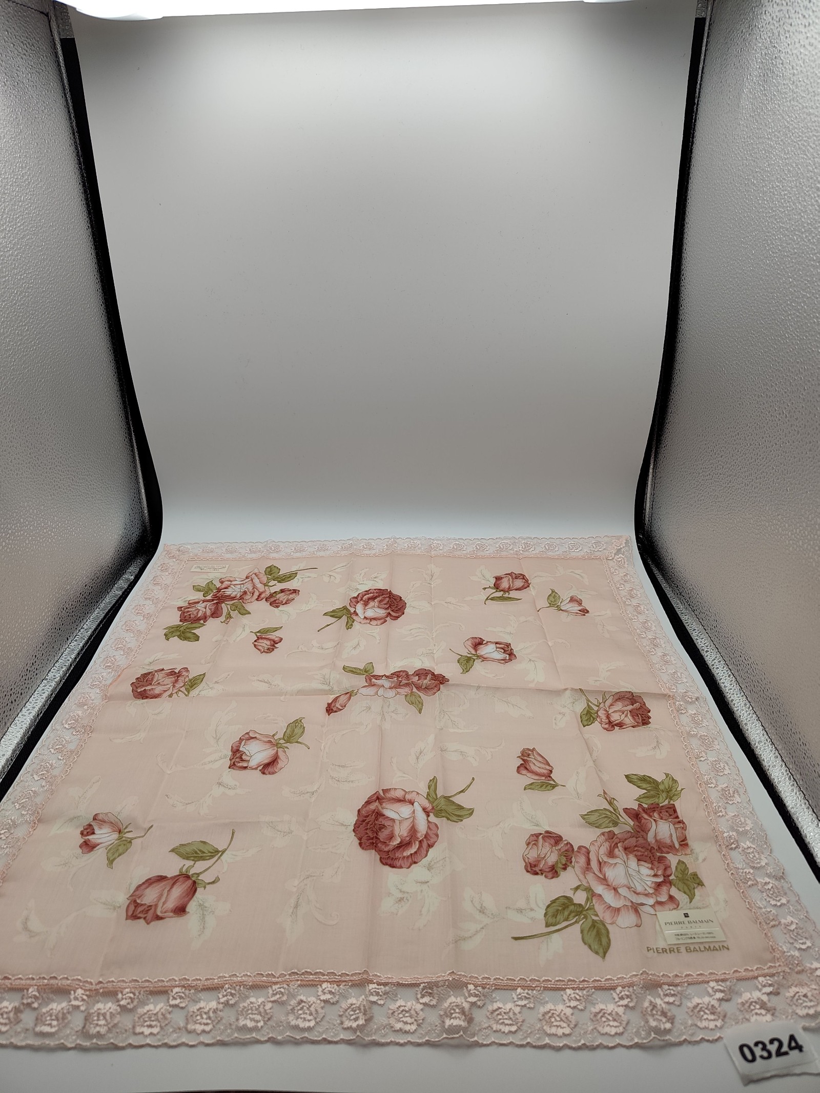 Pierre Balmain Women Pink Floral Lace-Trimmed Cotton Scarf Other