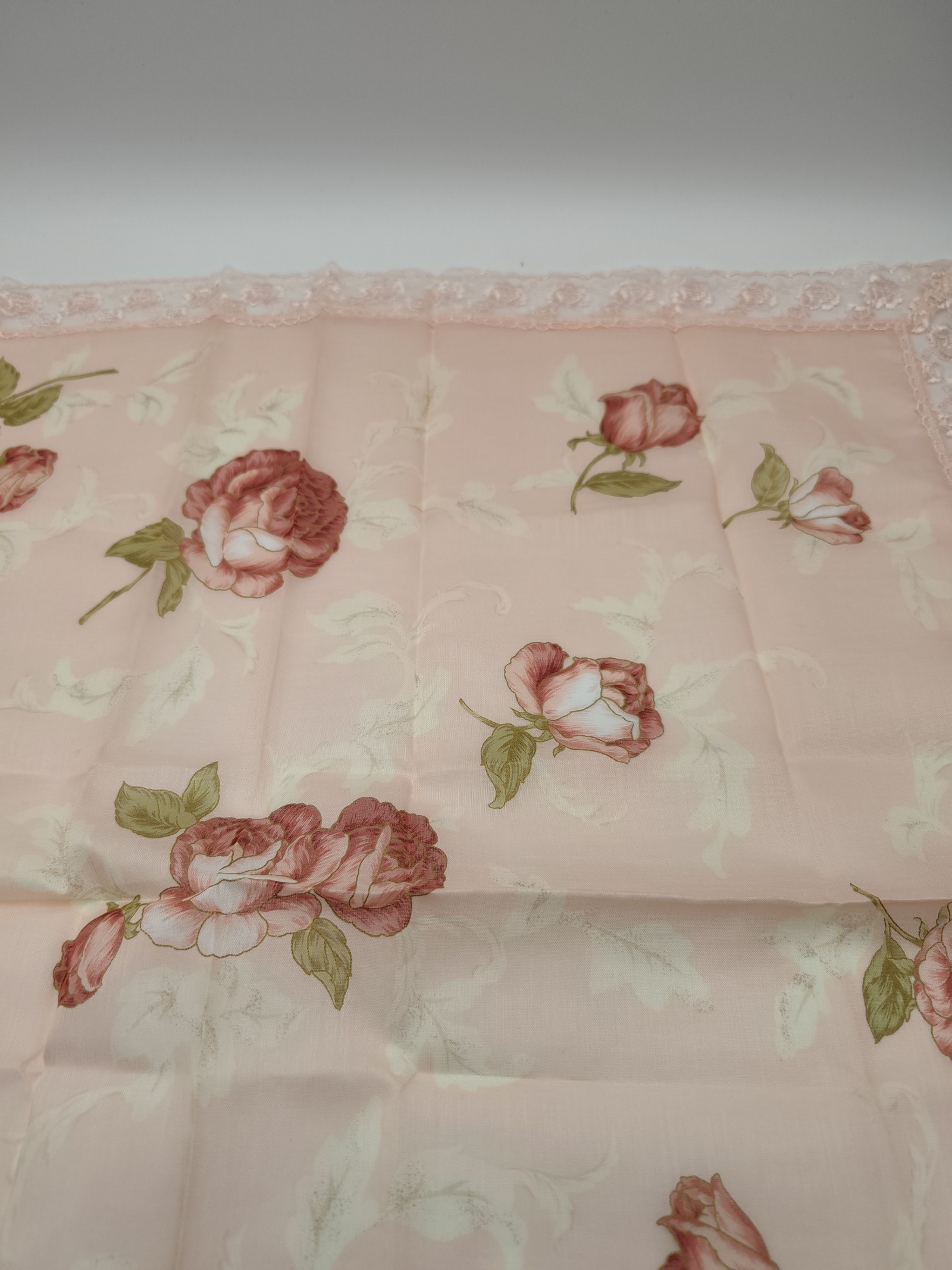 Pierre Balmain Women Pink Floral Lace-Trimmed Cotton Scarf Other image 6