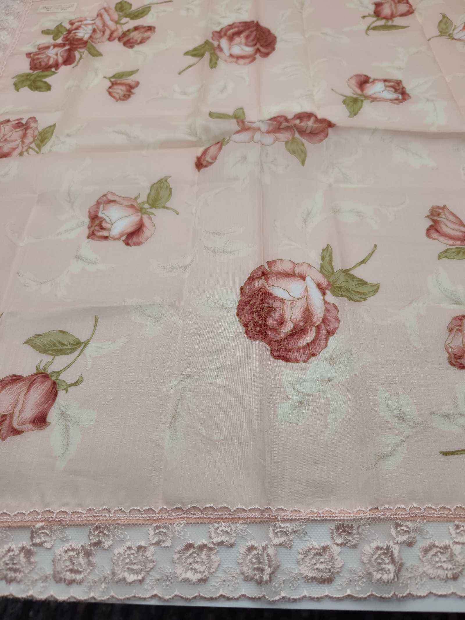 Pierre Balmain Women Pink Floral Lace-Trimmed Cotton Scarf Other image 8