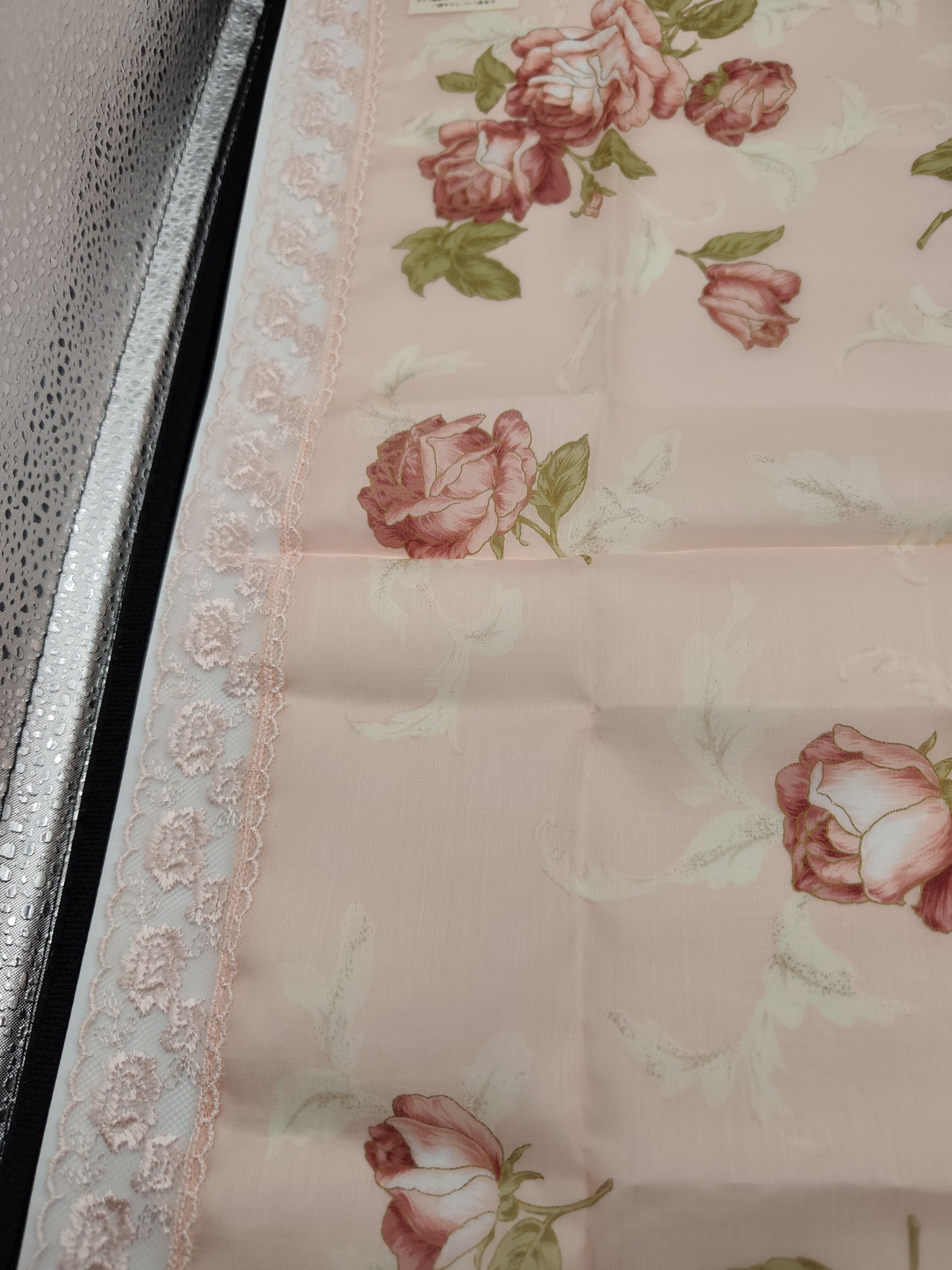 Pierre Balmain Women Pink Floral Lace-Trimmed Cotton Scarf Other image 9