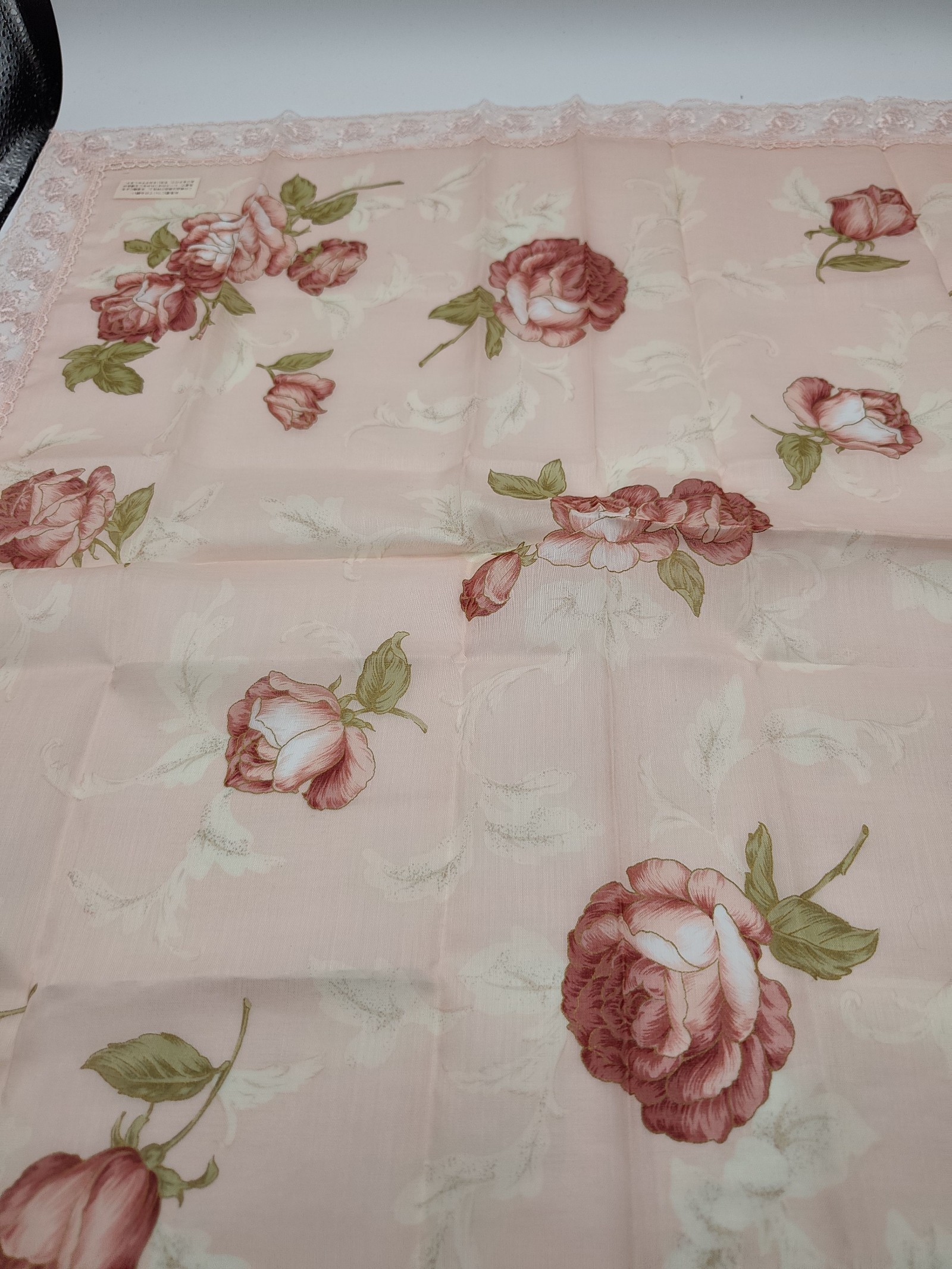 Pierre Balmain Women Pink Floral Lace-Trimmed Cotton Scarf Other image 10