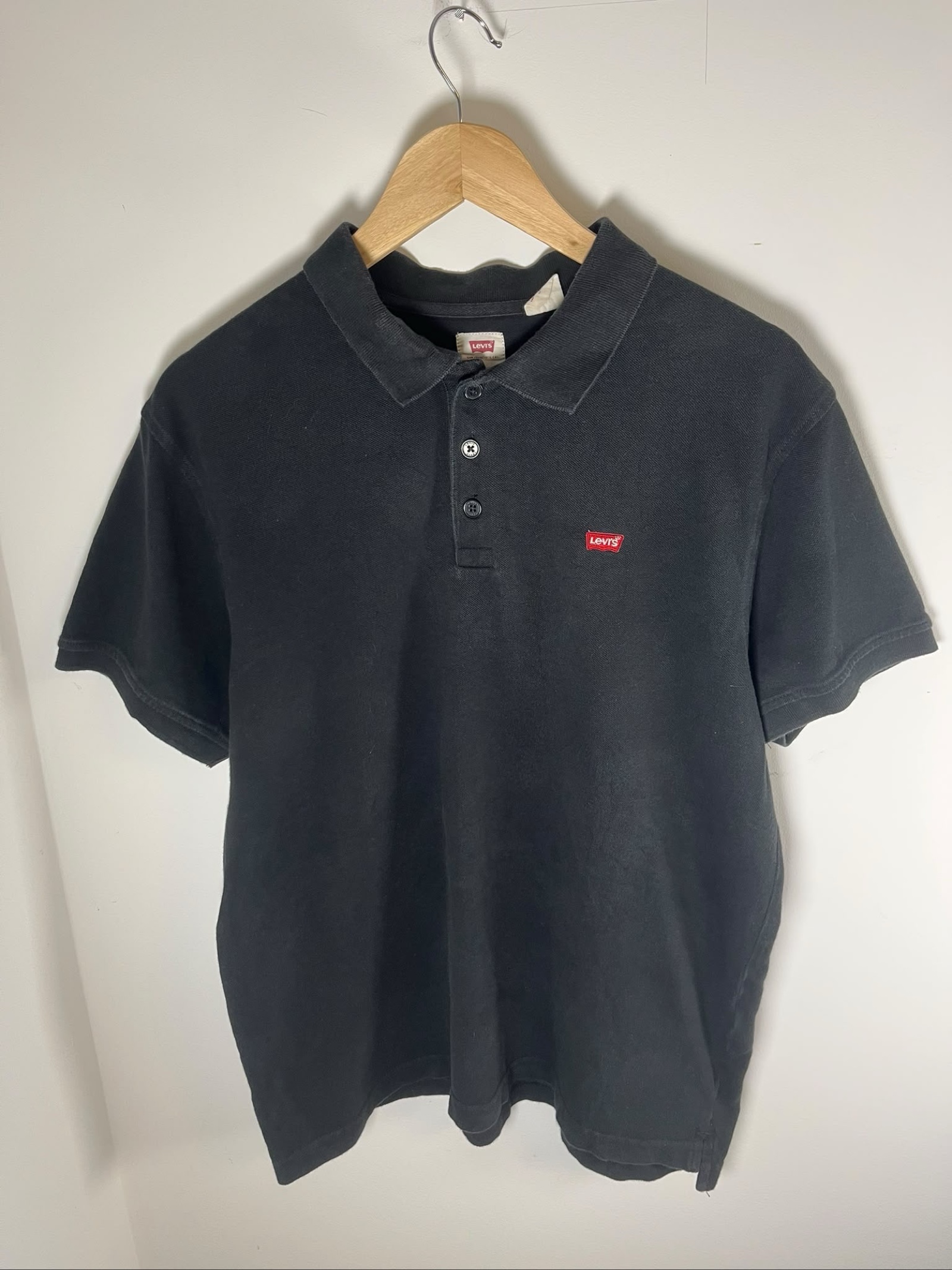 Levi's Black Men's Polo Shirt Large Classic Cotton