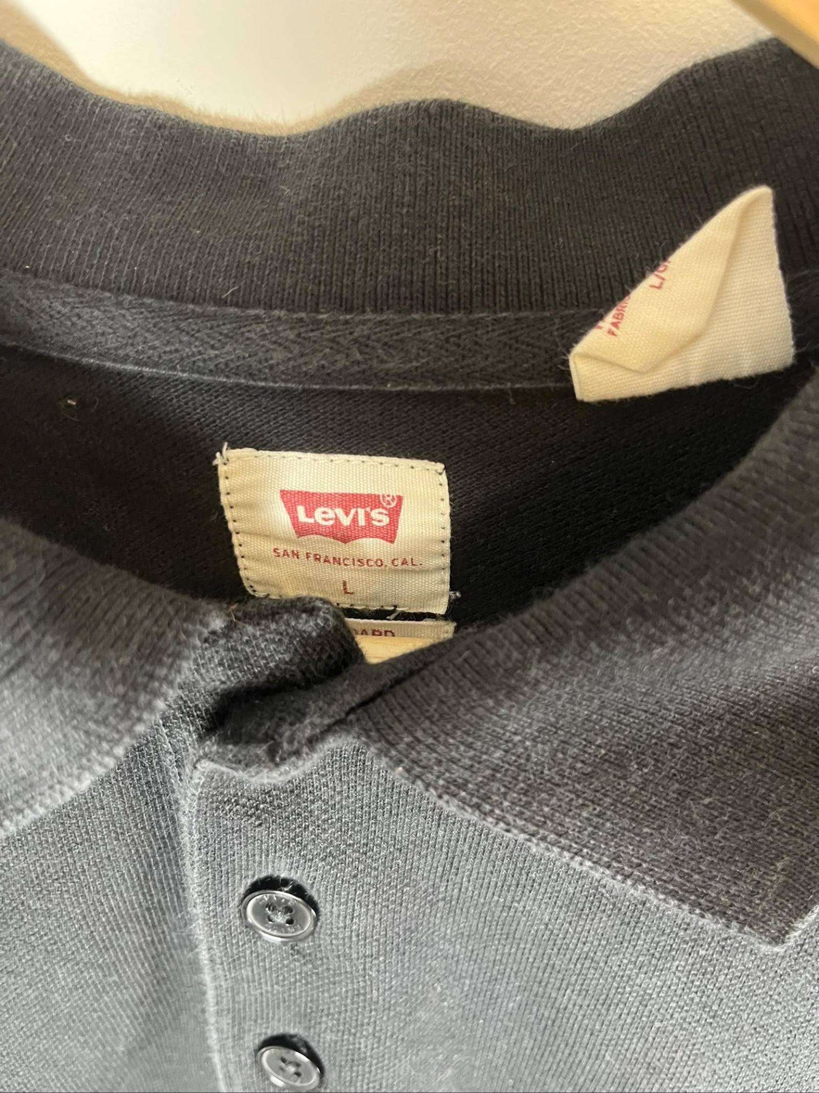 Levi's Black Men's Polo Shirt Large Classic Cotton image 2