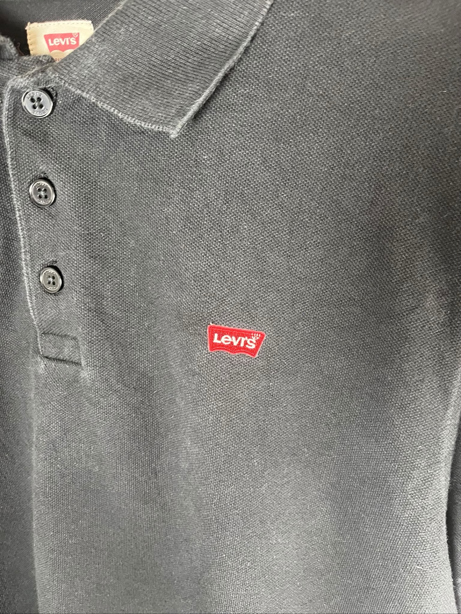Levi's Black Men's Polo Shirt Large Classic Cotton image 3
