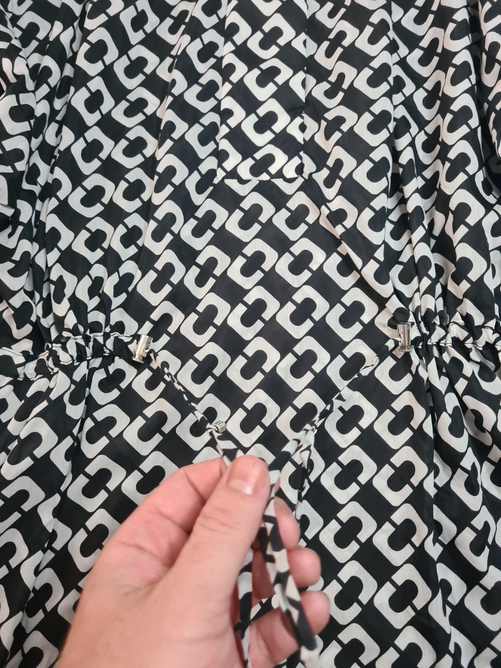 Diane von Furstenberg DVF Geometric Chain Print Ruched Waist Dress UK 12 / US 8 image 4