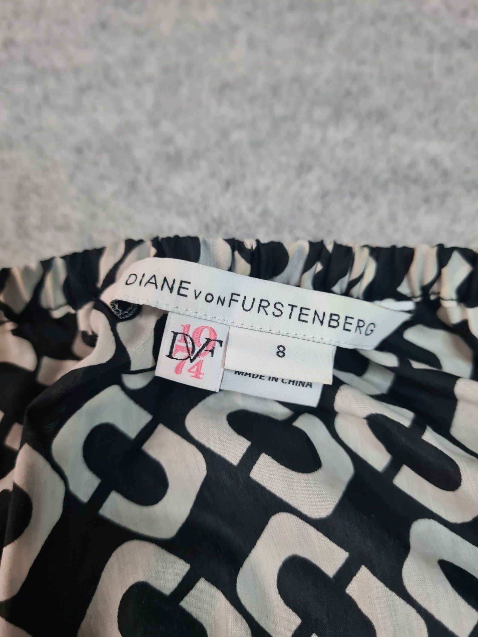 Diane von Furstenberg DVF Geometric Chain Print Ruched Waist Dress UK 12 / US 8 image 5