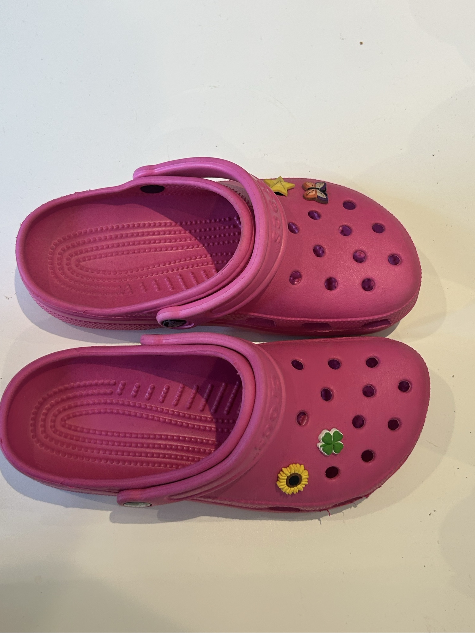 Crocs Pink Classic Clog UK 6 Women's with Charms image 2