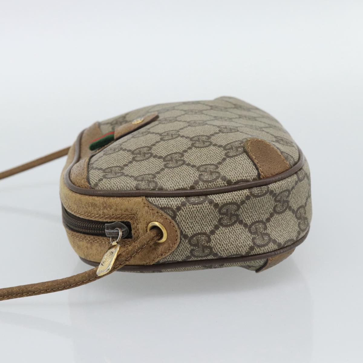 GUCCI GG Supreme Shoulder Bag PVC Leather Beige Gold Auth BA13958 image 4
