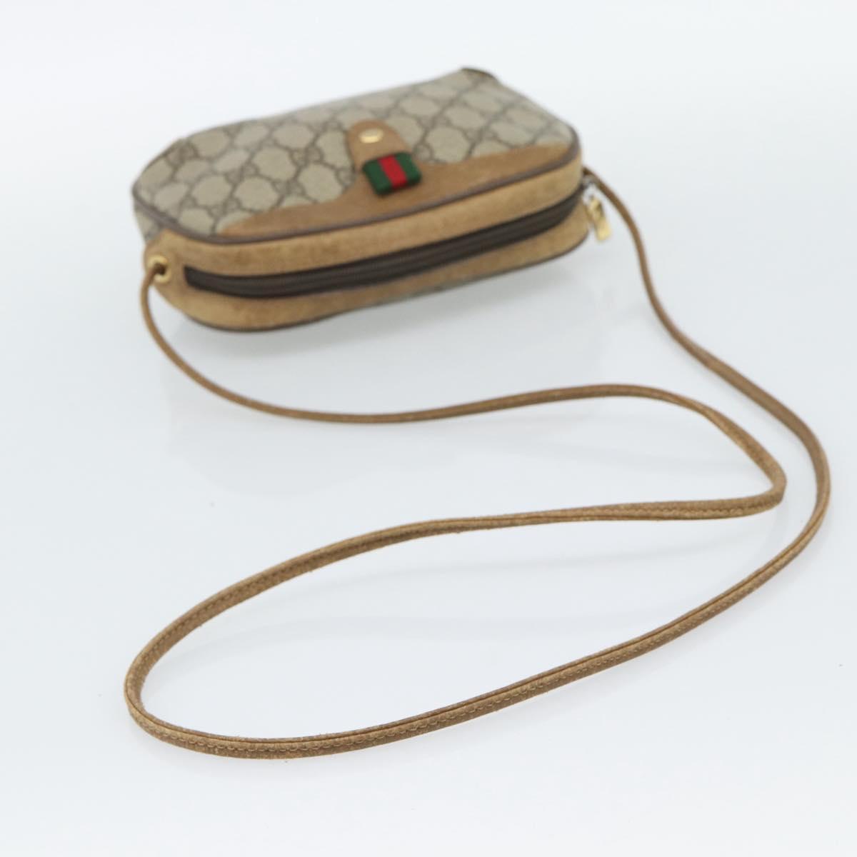 GUCCI GG Supreme Shoulder Bag PVC Leather Beige Gold Auth BA13958 image 7