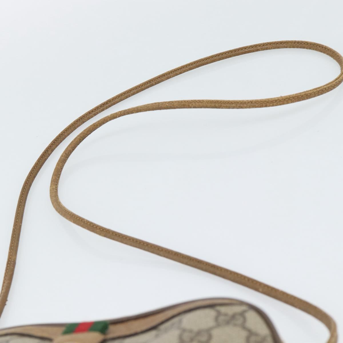 GUCCI GG Supreme Shoulder Bag PVC Leather Beige Gold Auth BA13958 image 8