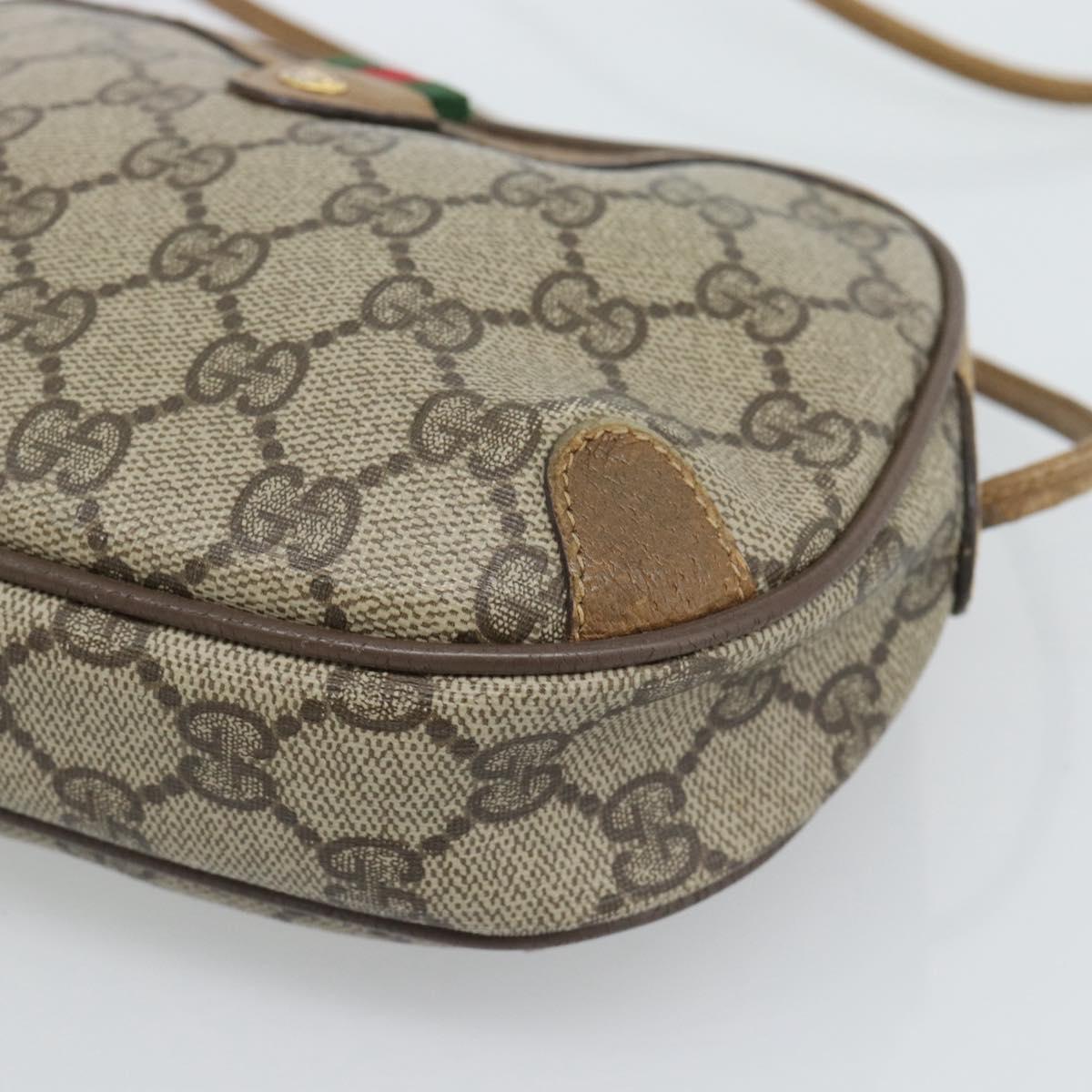 GUCCI GG Supreme Shoulder Bag PVC Leather Beige Gold Auth BA13958 image 10