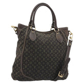 LOUIS VUITTON Monogram Mini Lin Buzasu Anjoul Brown Ebene M95617 LV Auth BA13988