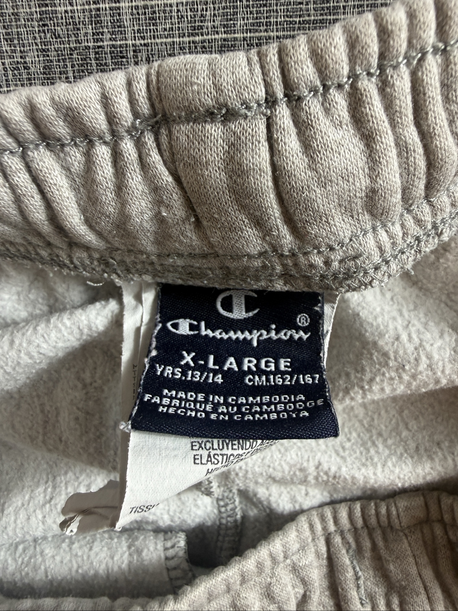 Champion Kids X-Large Grey Cotton Fleece Shorts Yrs 13/14 image 3
