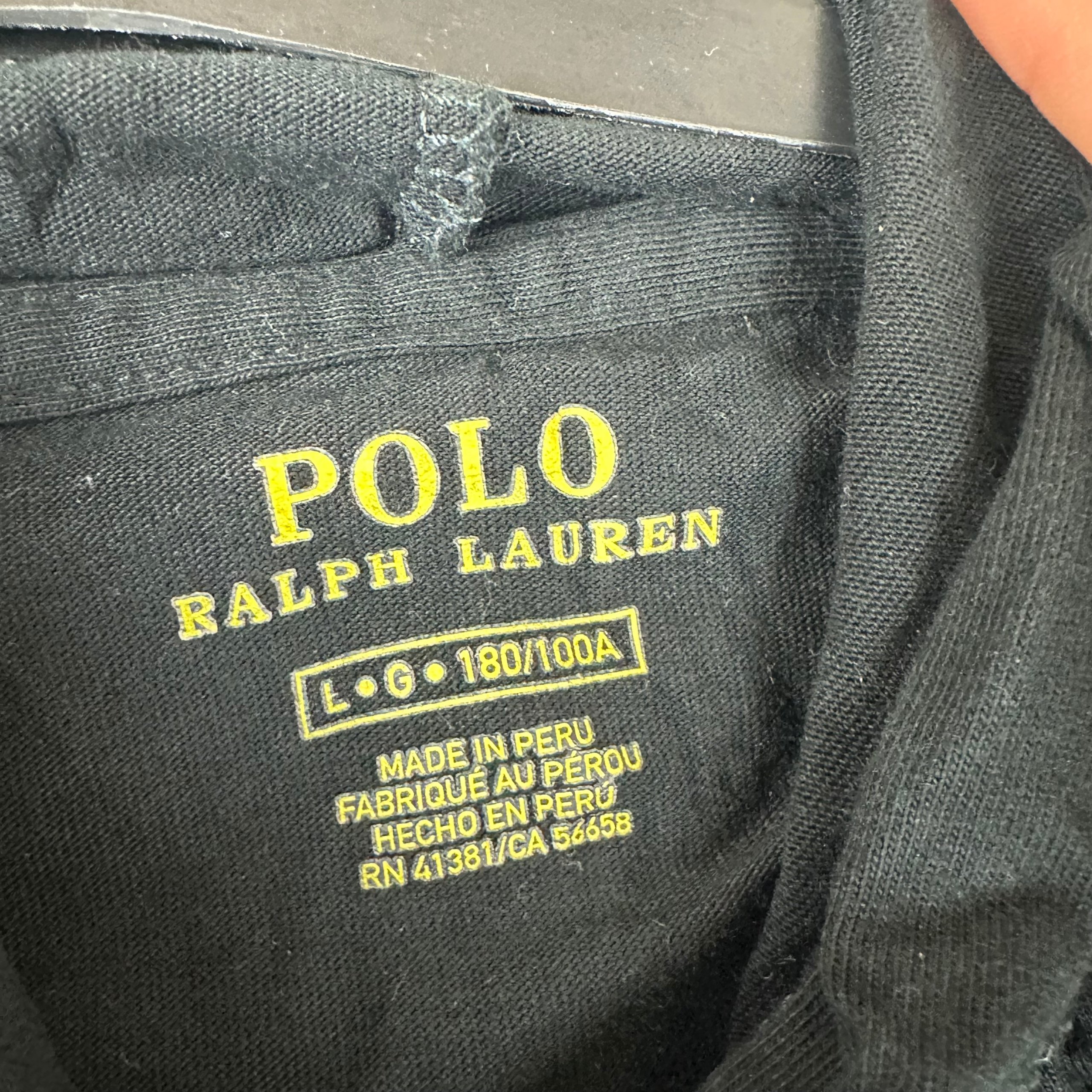 Polo Ralph Lauren Black Lightweight Long Sleeve Hooded T-Shirt Size M image 3