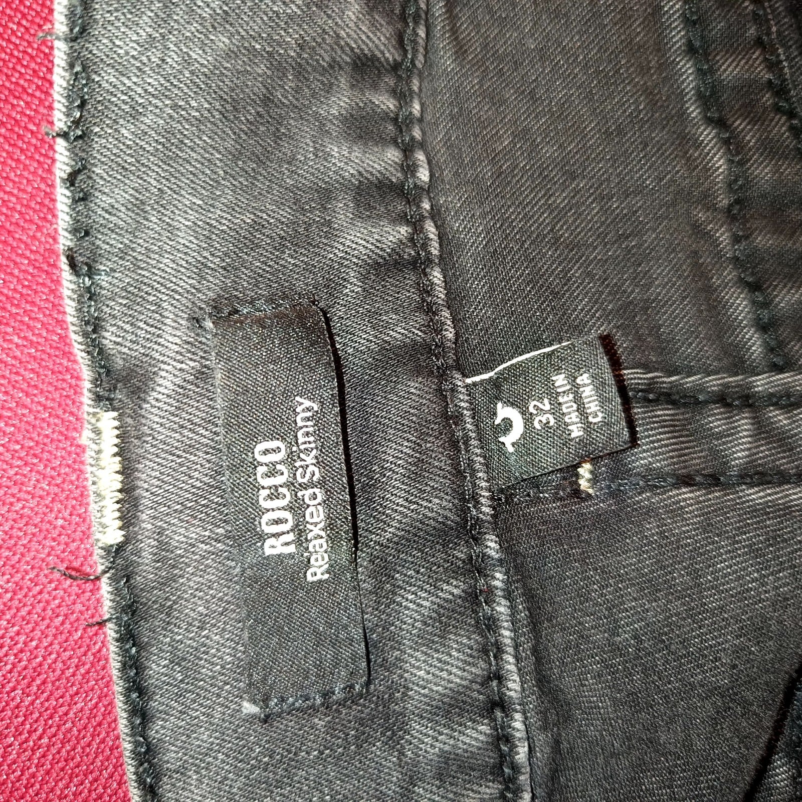 True Religion Men Black Rococo Relaxed Skinny Jeans 32 Distressed Cotton Blend image 4