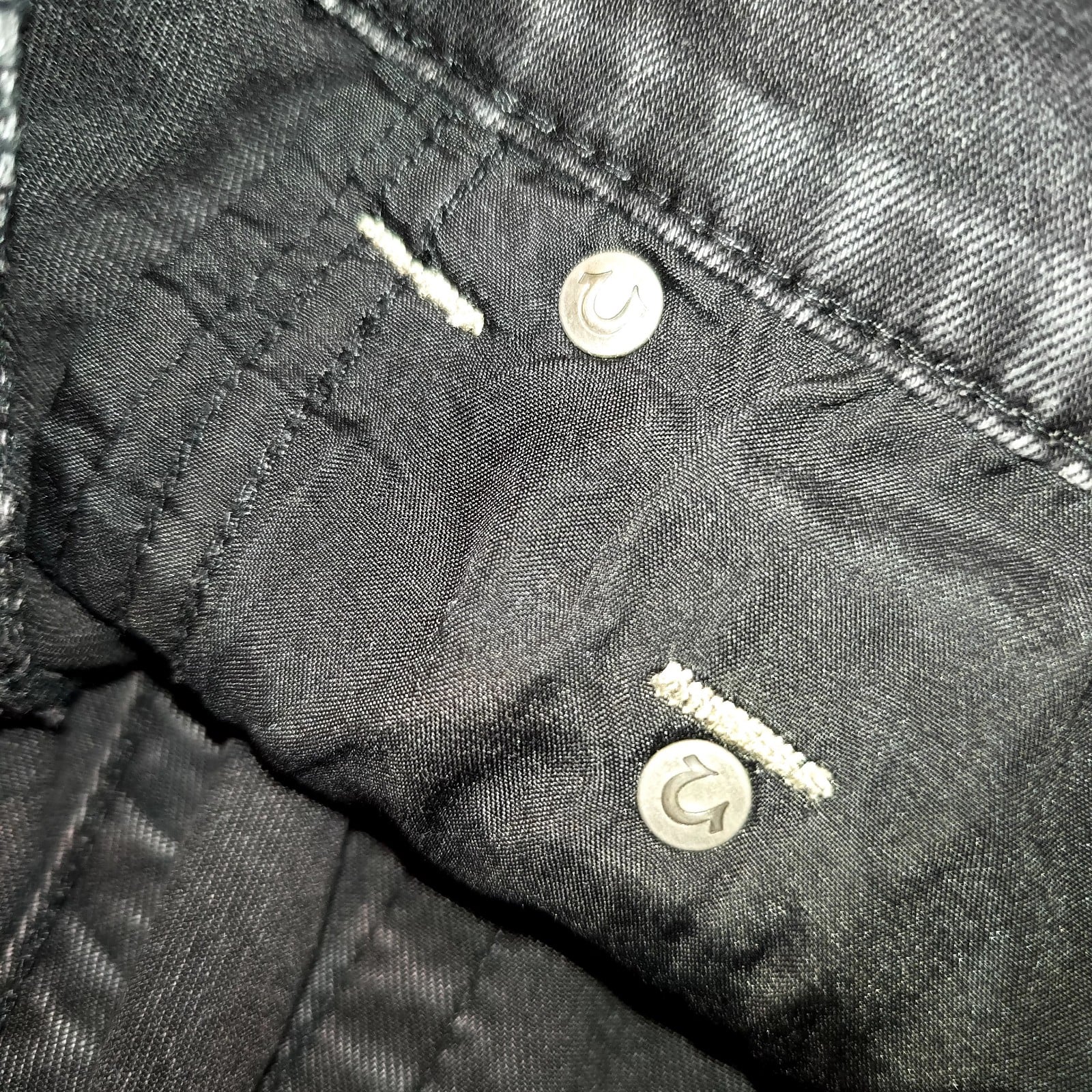 True Religion Men Black Rococo Relaxed Skinny Jeans 32 Distressed Cotton Blend image 7
