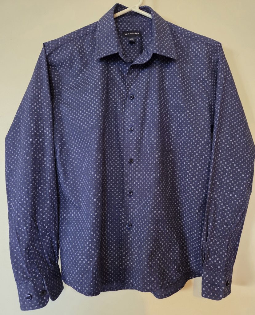 Van Heusen Teen Navy & White Cotton Shirt Size 14