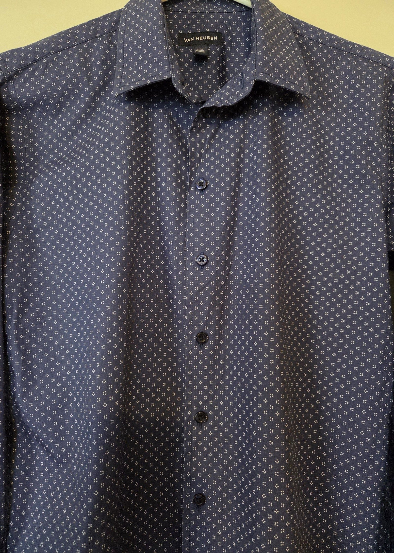 Van Heusen Teen Navy & White Cotton Shirt Size 14 image 2