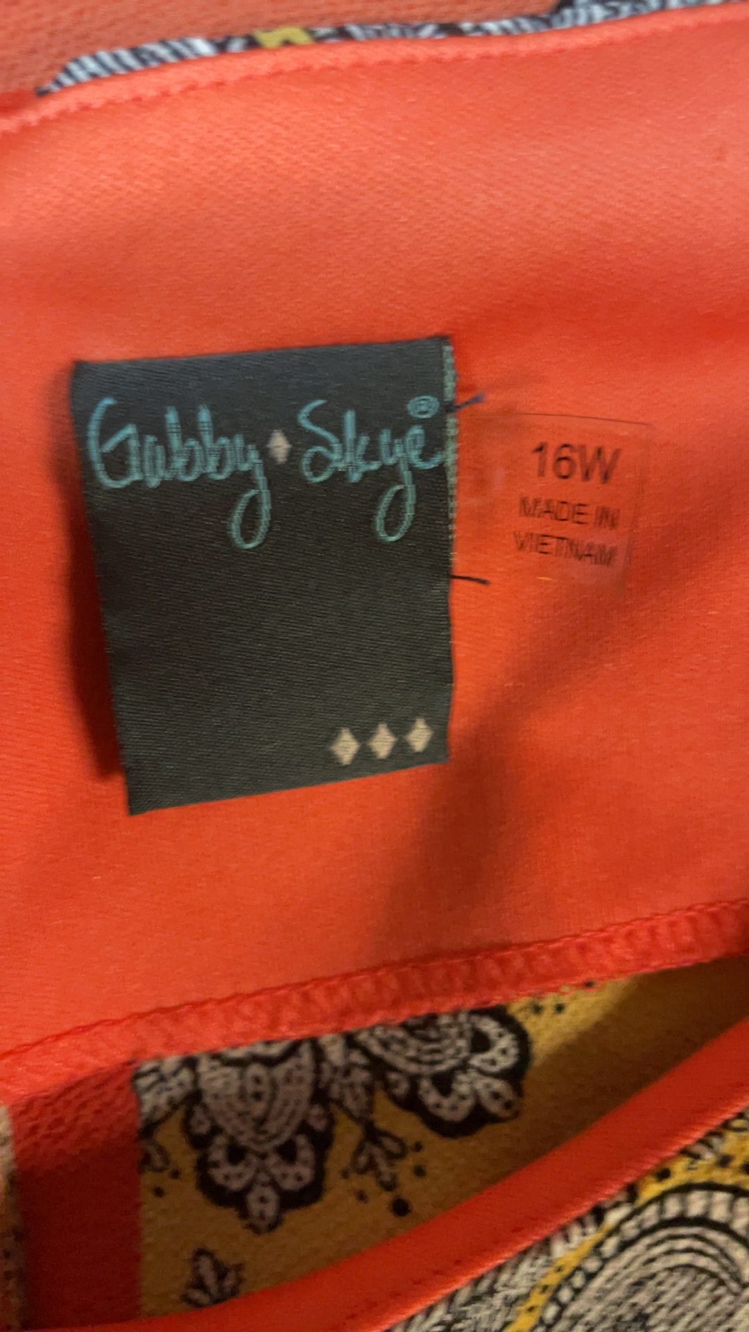 Gabby Skye Women's Orange & Yellow Floral Belted Dress 16W image 4