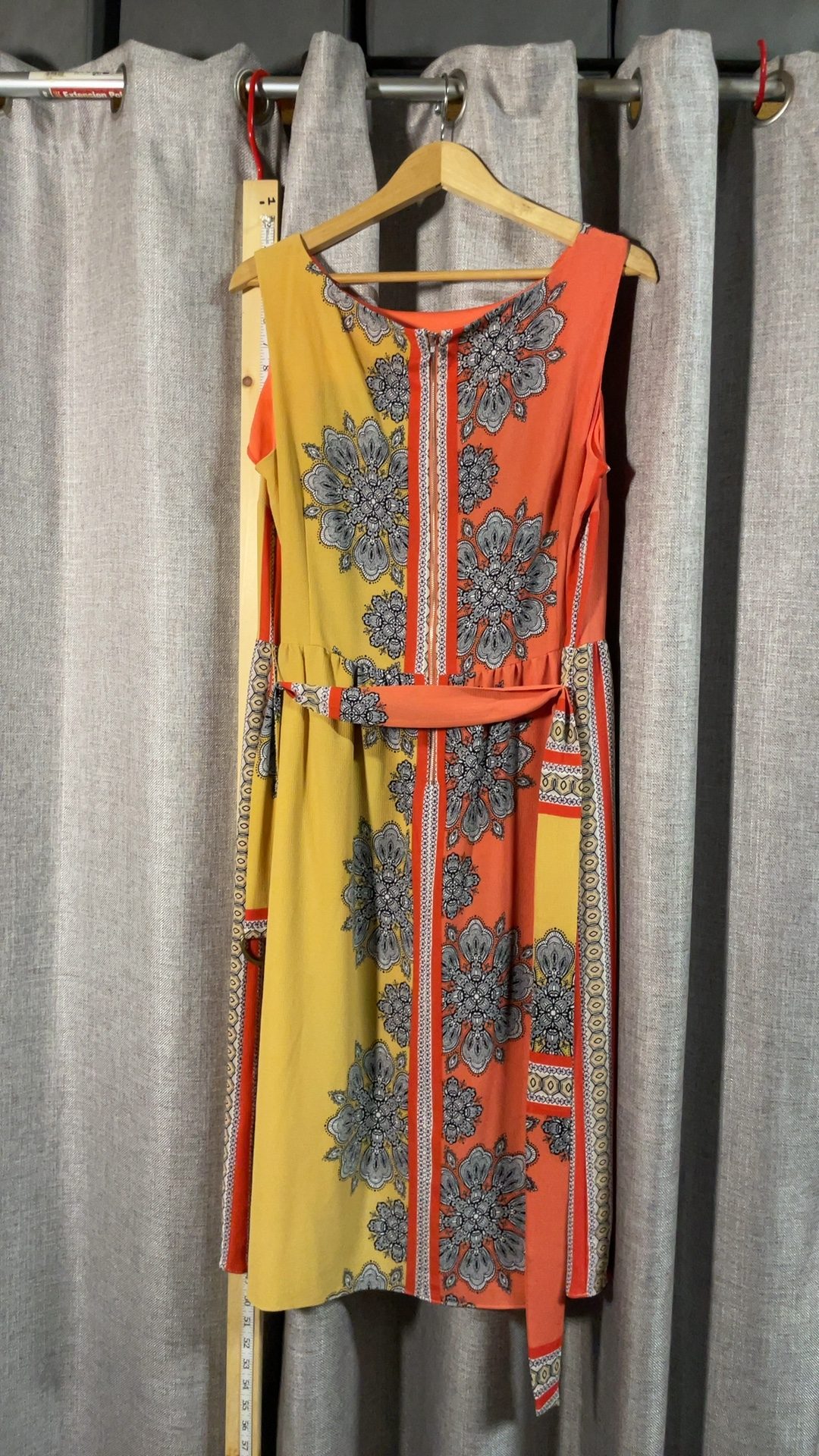 Gabby Skye Women's Orange & Yellow Floral Belted Dress 16W image 5