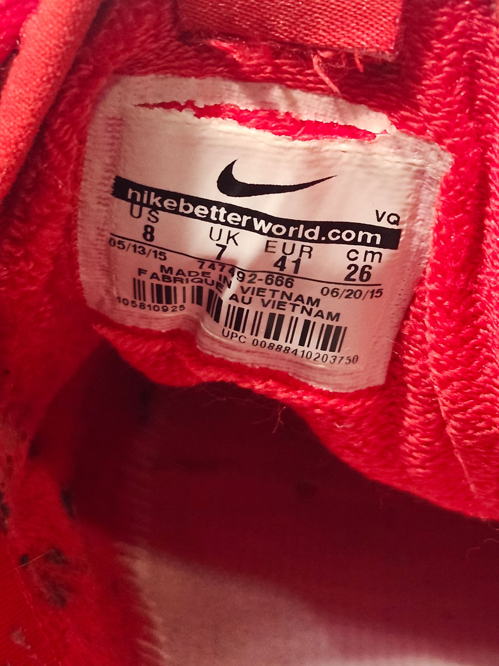 Nike Men's Red Lightweight Mesh Running Shoes US 8 image 3