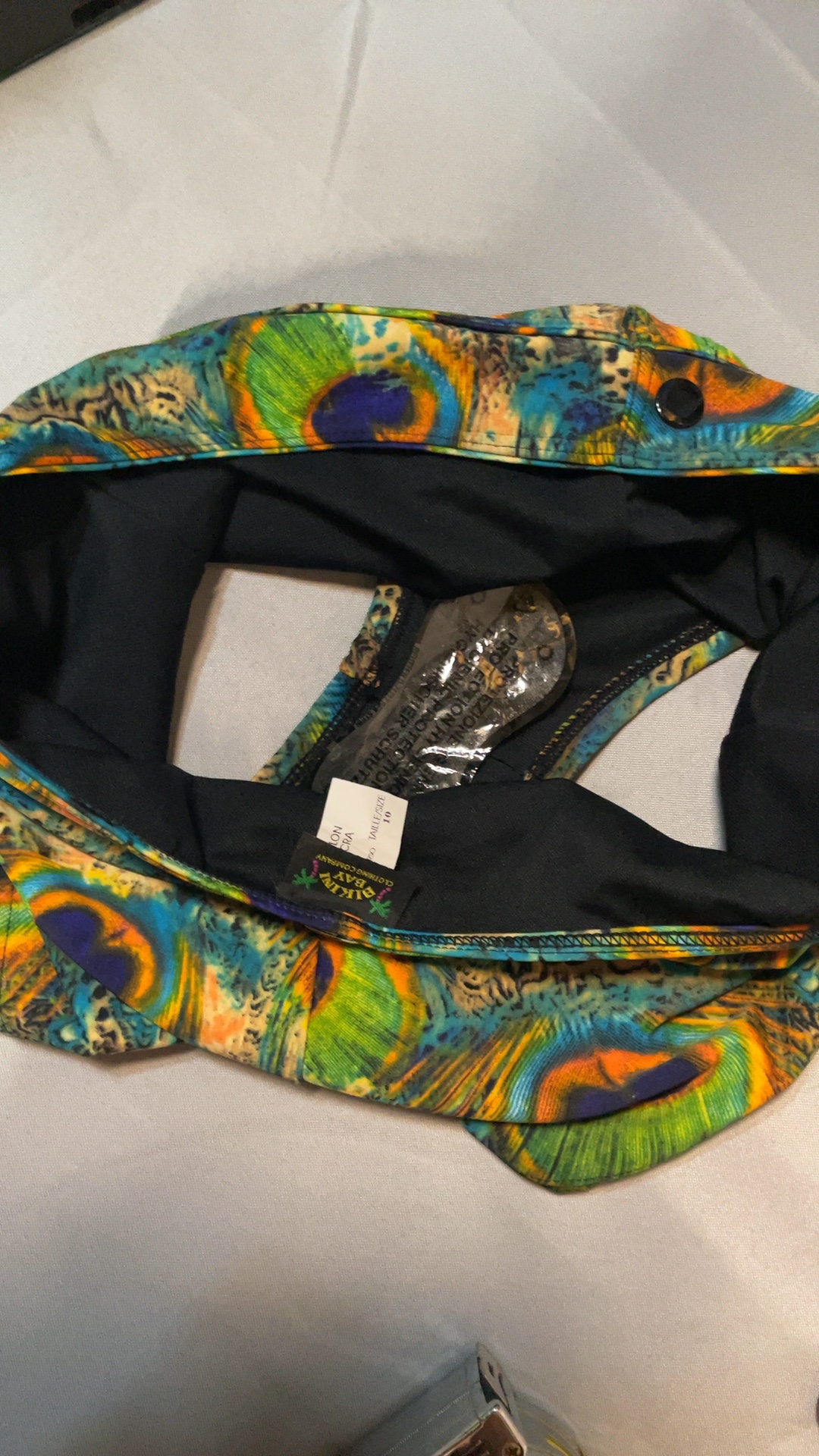 Bikini Bay Bootie Shorts Women's Multi Peacock Print Size 10 image 3