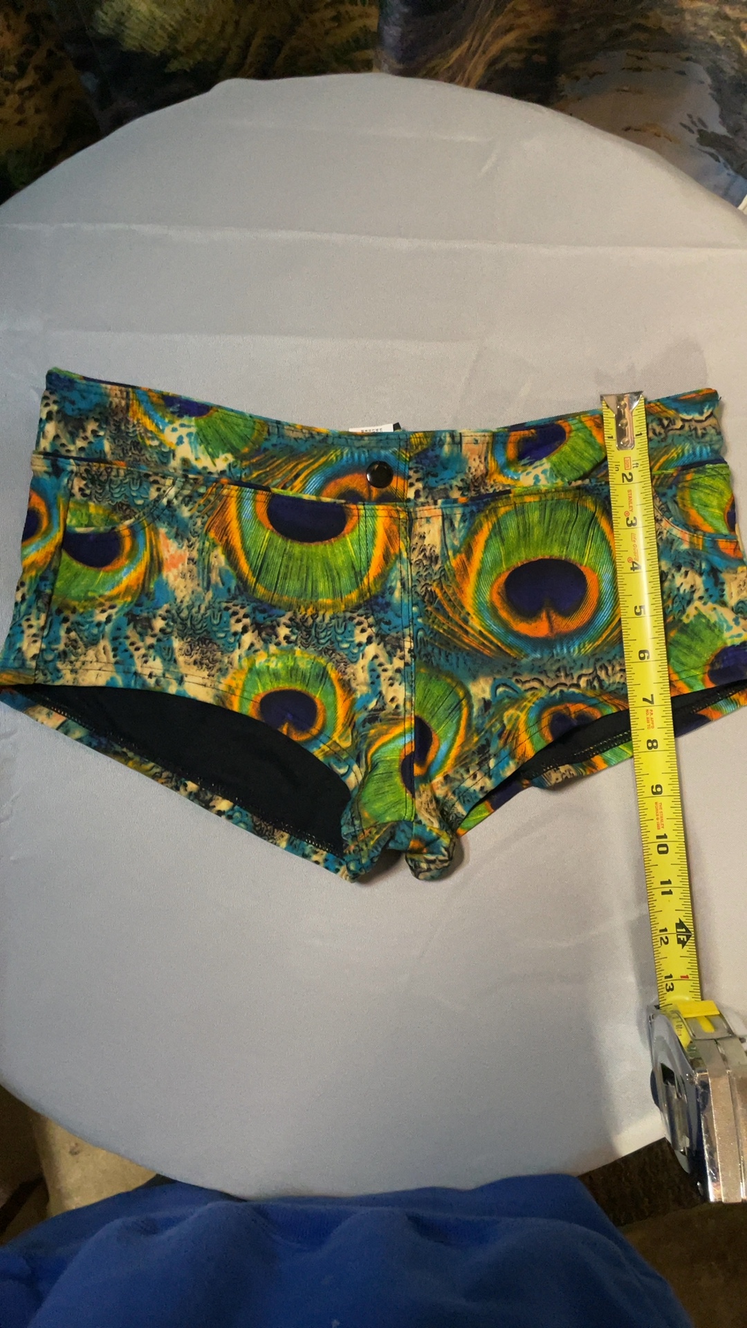 Bikini Bay Bootie Shorts Women's Multi Peacock Print Size 10 image 2