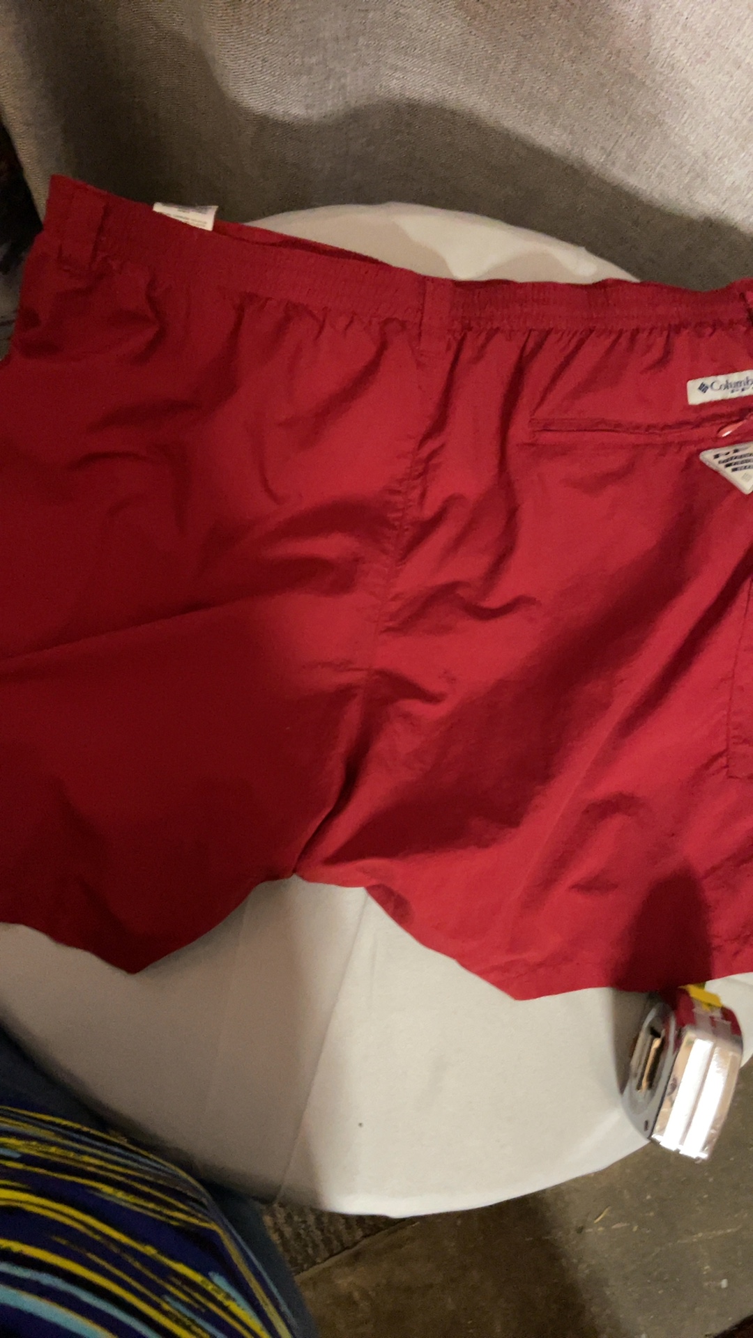 Columbia Men's Red Nylon Swim Trunks Lined XL image 3