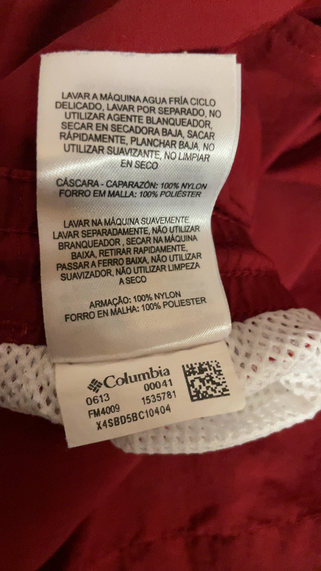 Columbia Men's Red Nylon Swim Trunks Lined XL image 8