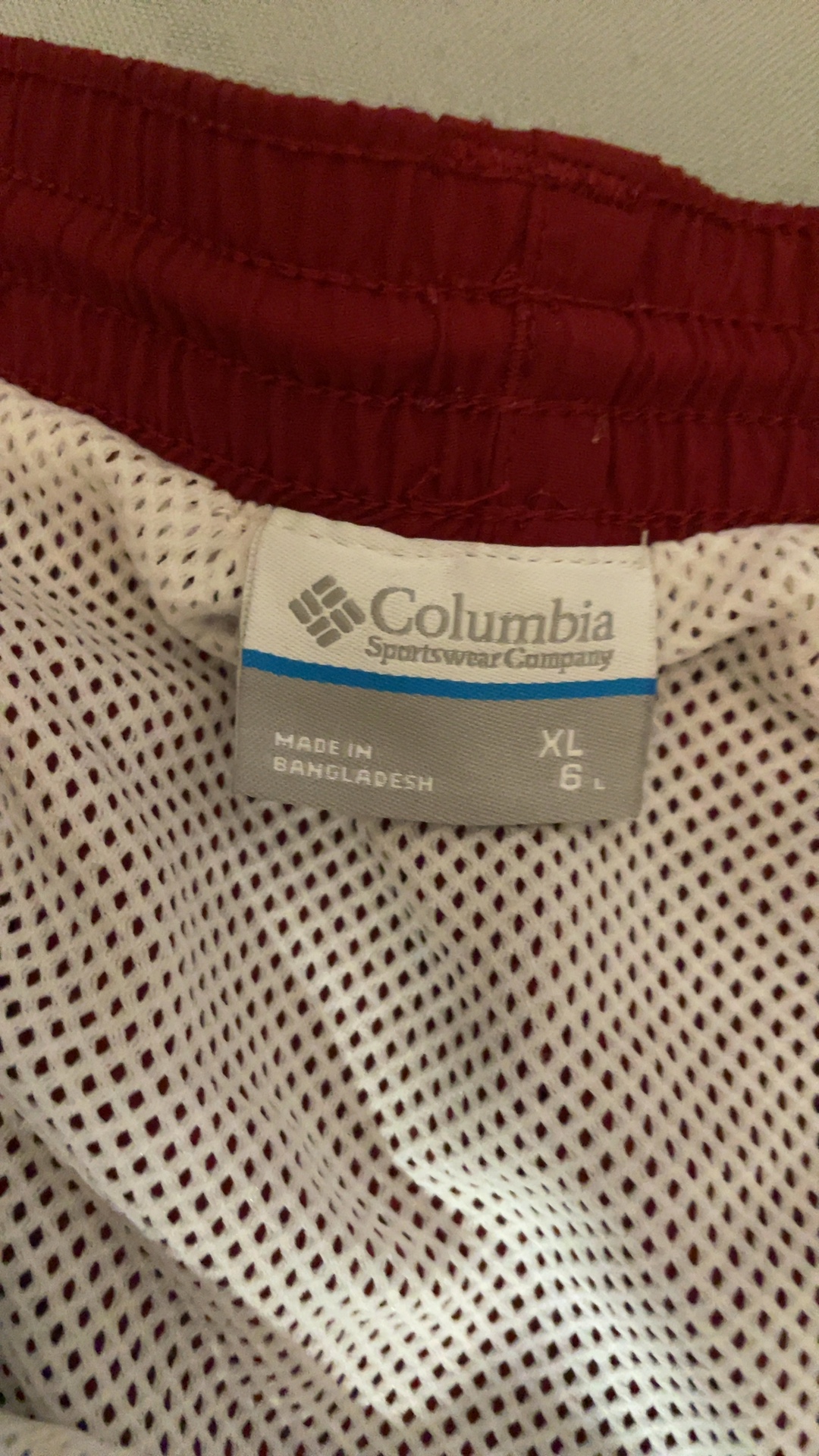 Columbia Men's Red Nylon Swim Trunks Lined XL image 7
