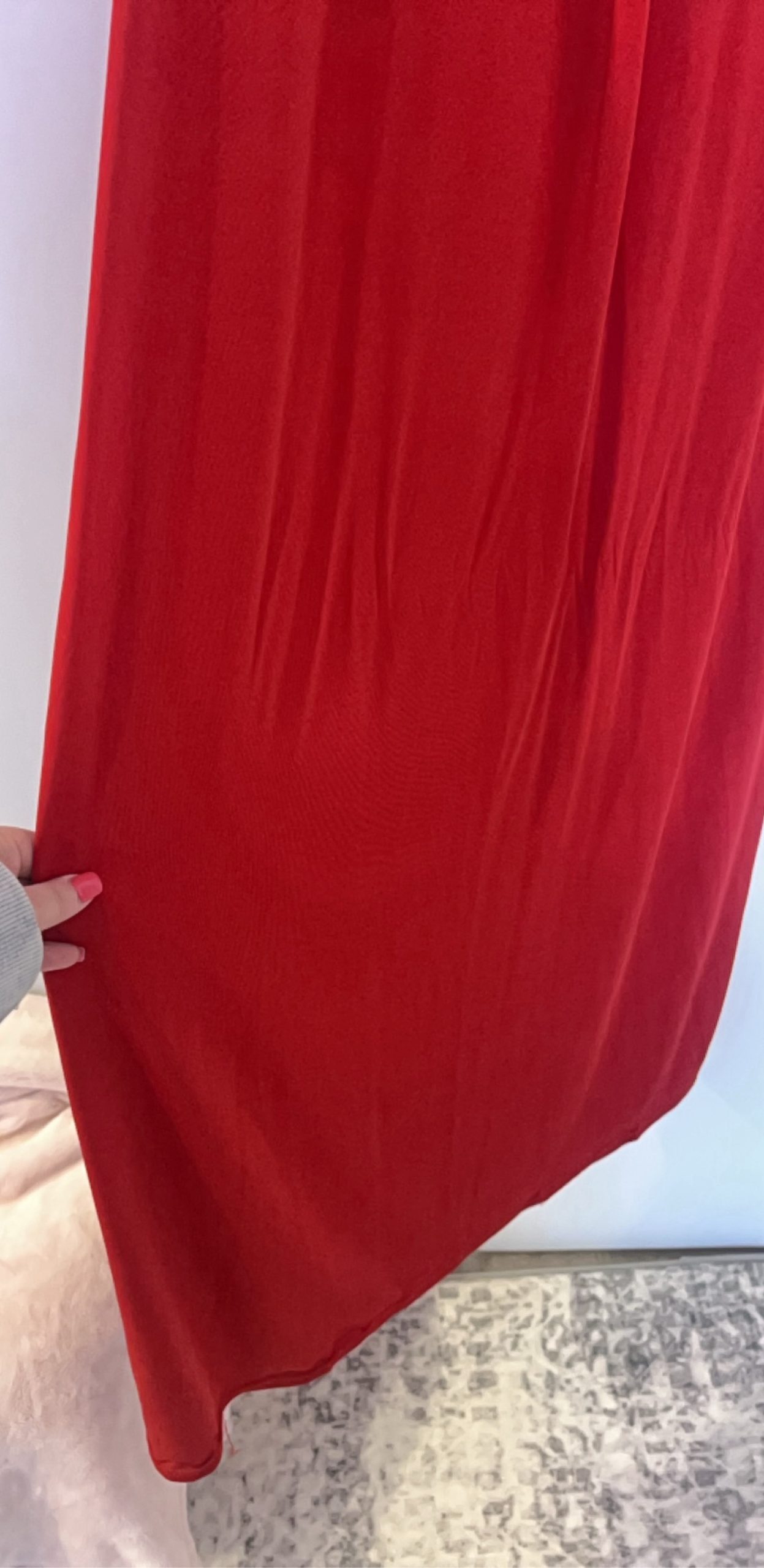 Sheike Women's Red Sleeveless Midi Dress Size 12 Ruffle Bust image 3