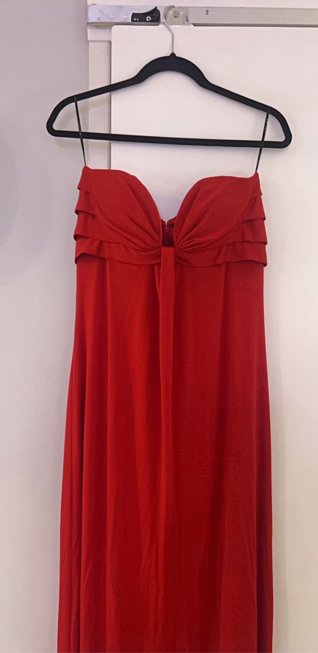 Sheike Women's Red Sleeveless Midi Dress Size 12 Ruffle Bust image 5