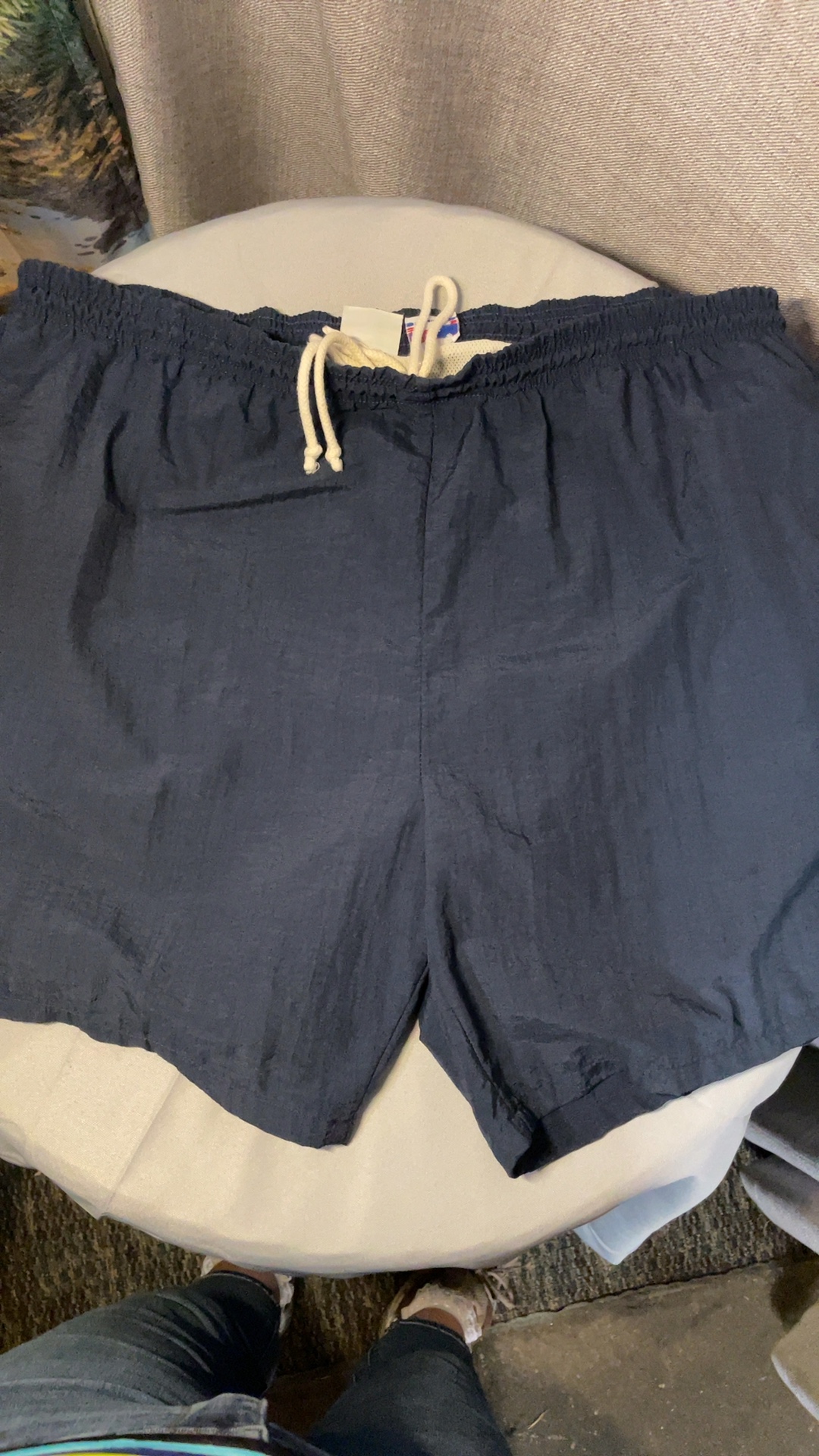 Vintage 1990's Sun Country Navy XL Swim Shorts Elastic Waist Drawstring image 3