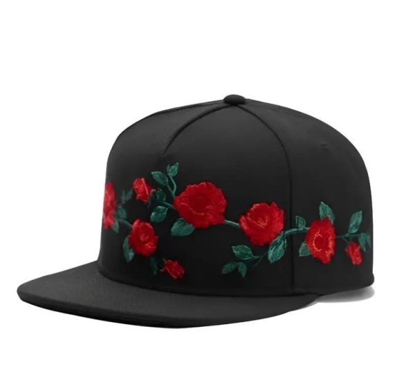 Baseball Cap Fashion Fastball Rose Embroidery Hip Hop Baseball Cap Hat Adult image 4