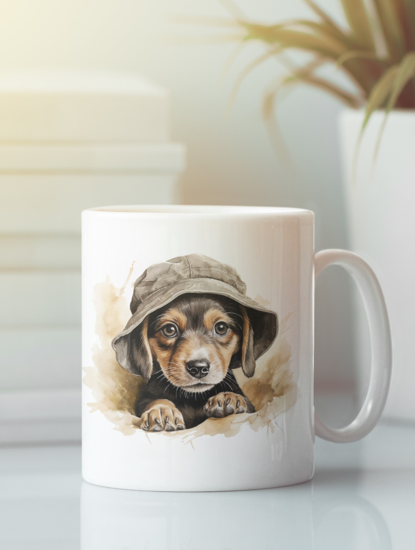 Beagle Chic Mug with Hat Design image 2