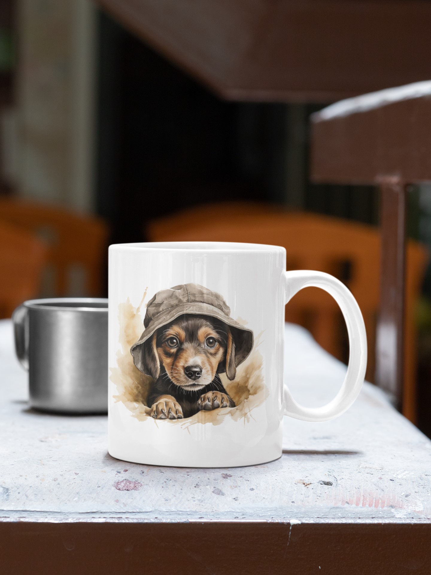 Beagle Chic Mug with Hat Design image 4