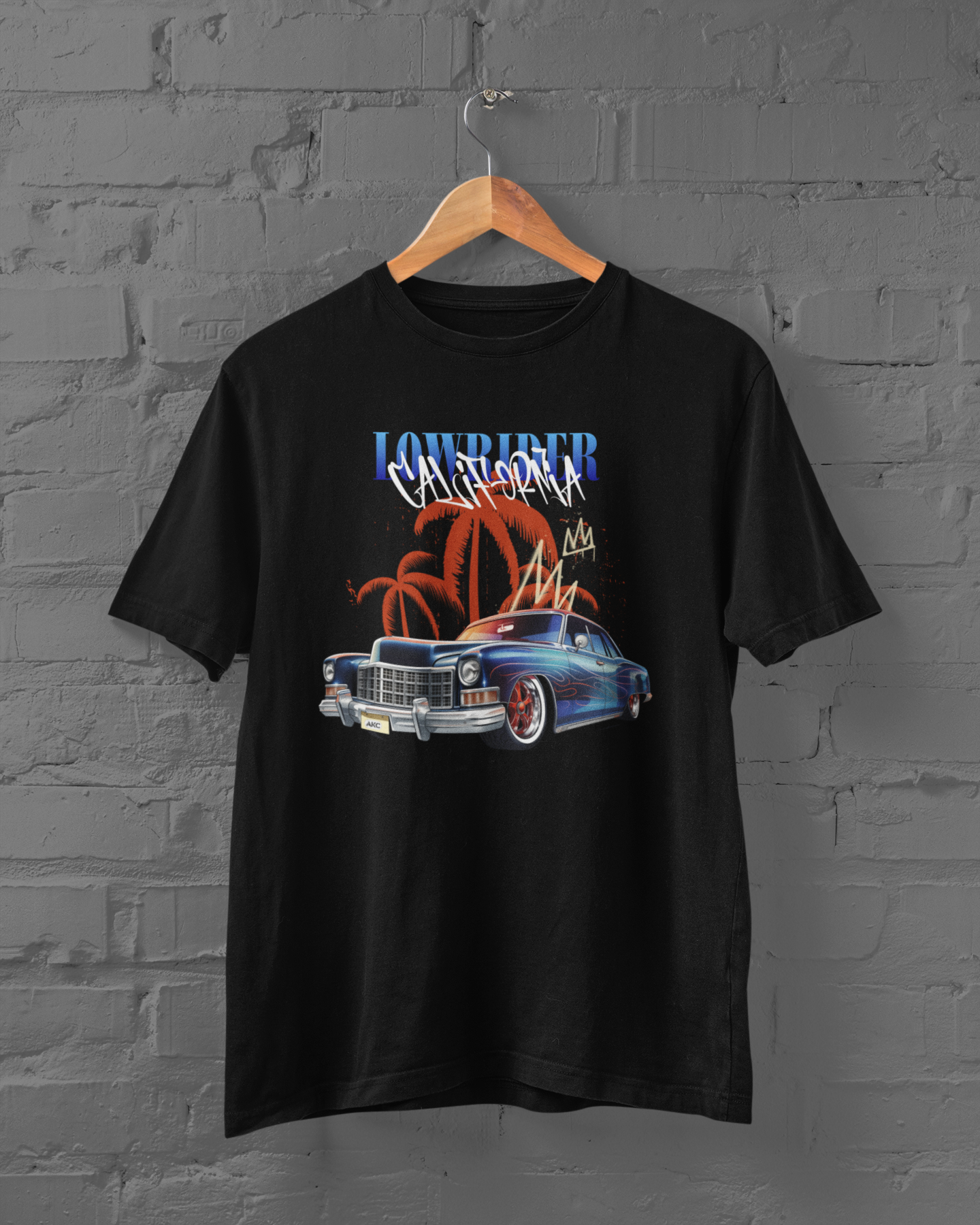 California LR Donk Classic Car T-Shirt Black, Custom Design image 4