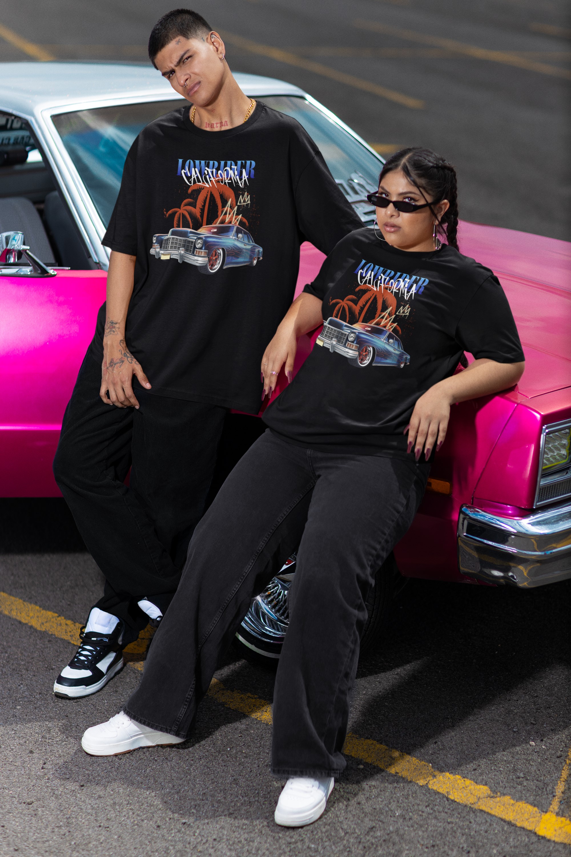 California LR Donk Classic Car T-Shirt Black, Custom Design image 5