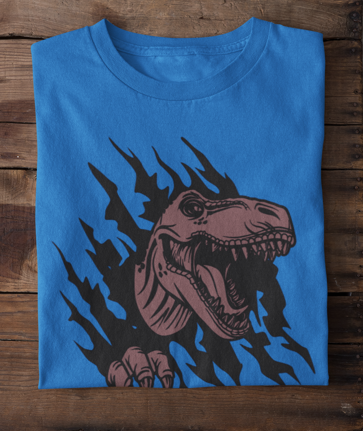 3D T-Rex Breakthrough Adult Graphic T-Shirt, Blue, Short Sleeve, XL image 4