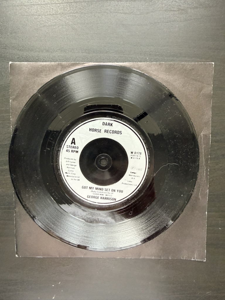 George Harrison Dark Horse Records 45 RPM Vinyl 7" Single Got My Mind Set On You / Lay His Head