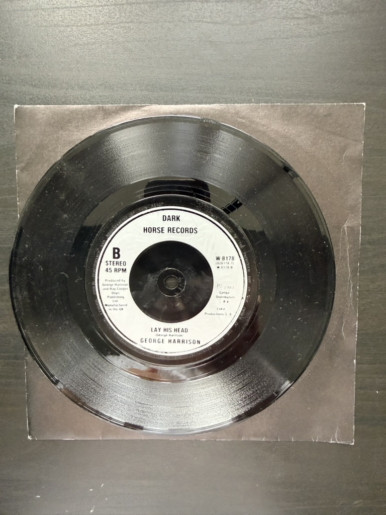 George Harrison Dark Horse Records 45 RPM Vinyl 7" Single Got My Mind Set On You / Lay His Head image 2