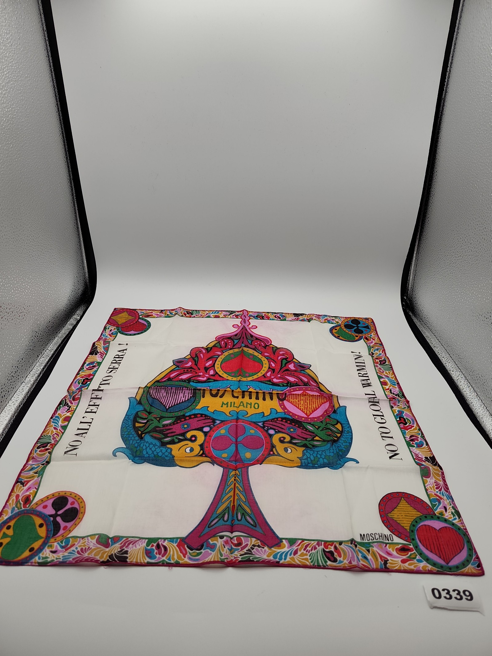 Hanae Mori Women's Red & Pink Cotton Handkerchiefs Set of 2 image 7