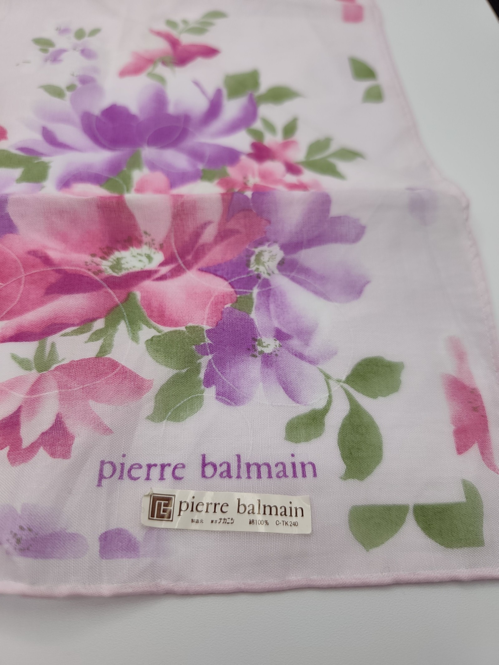 Pierre Balmain Pink Floral Cotton Scarf Women image 2