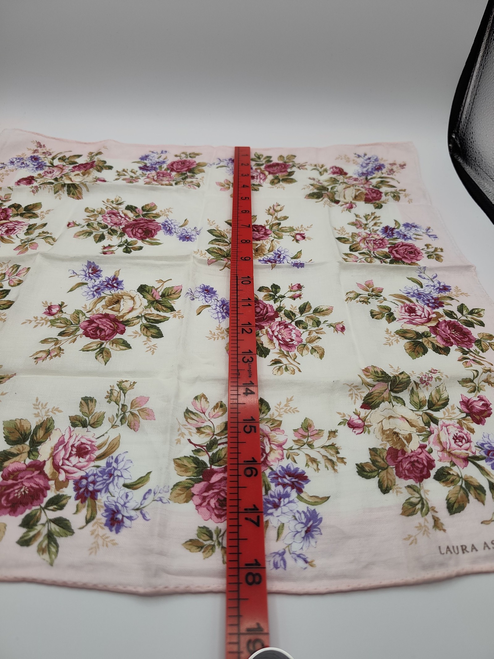 Laura Ashley Women's White & Pink Floral Cotton Handkerchief Other image 8