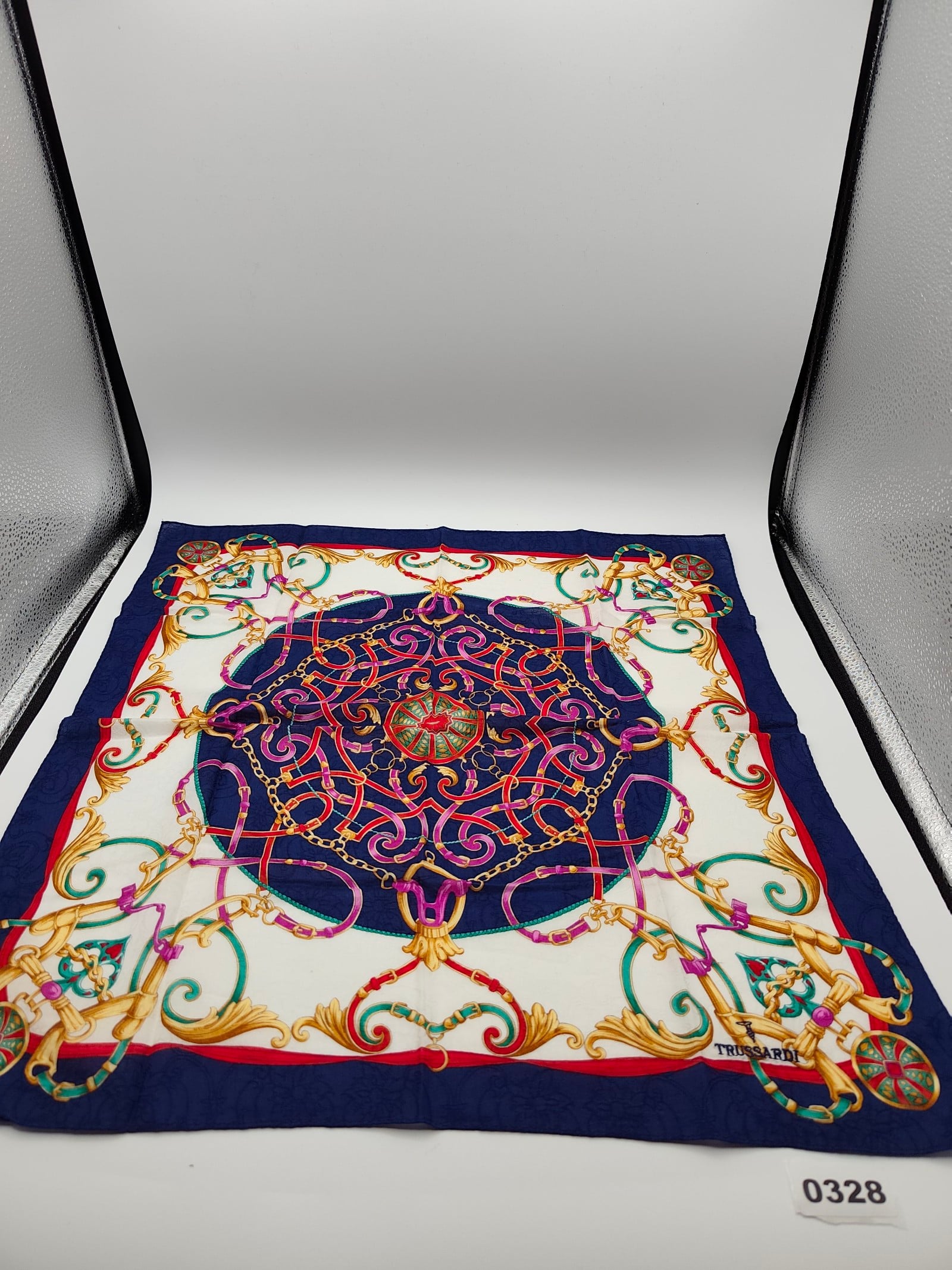 Trussardi Women's Multi Colour Patterned Silk Scarf One Size