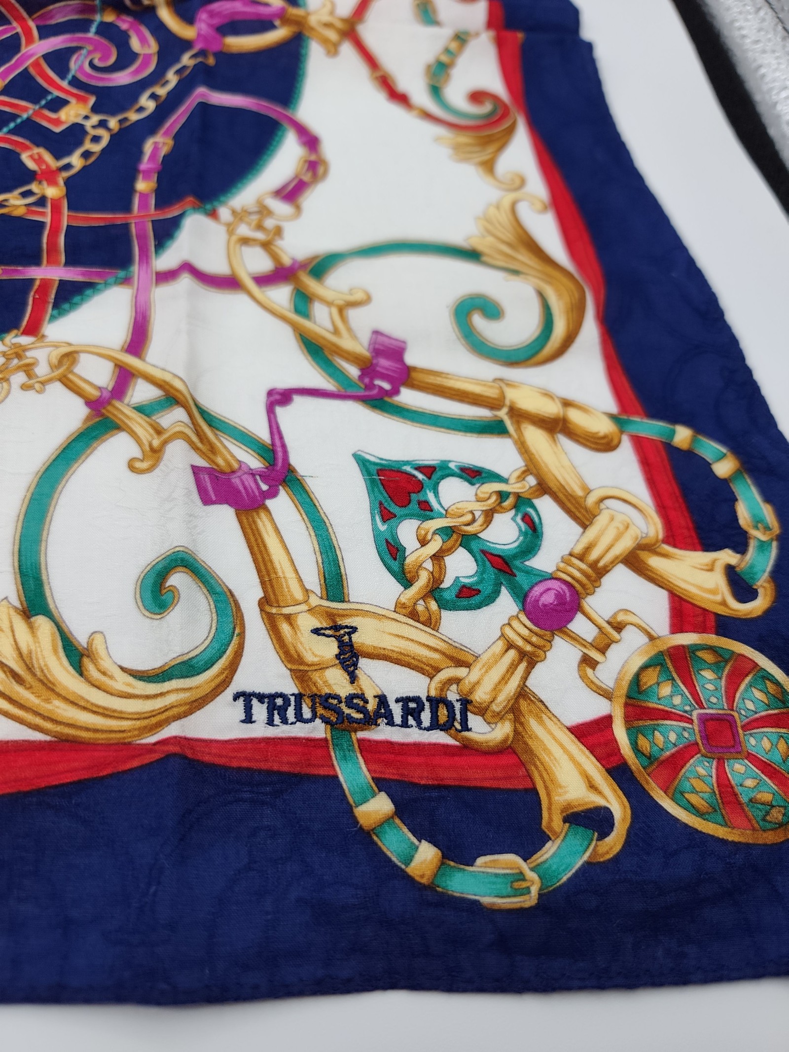 Trussardi Women's Multi Colour Patterned Silk Scarf One Size image 2