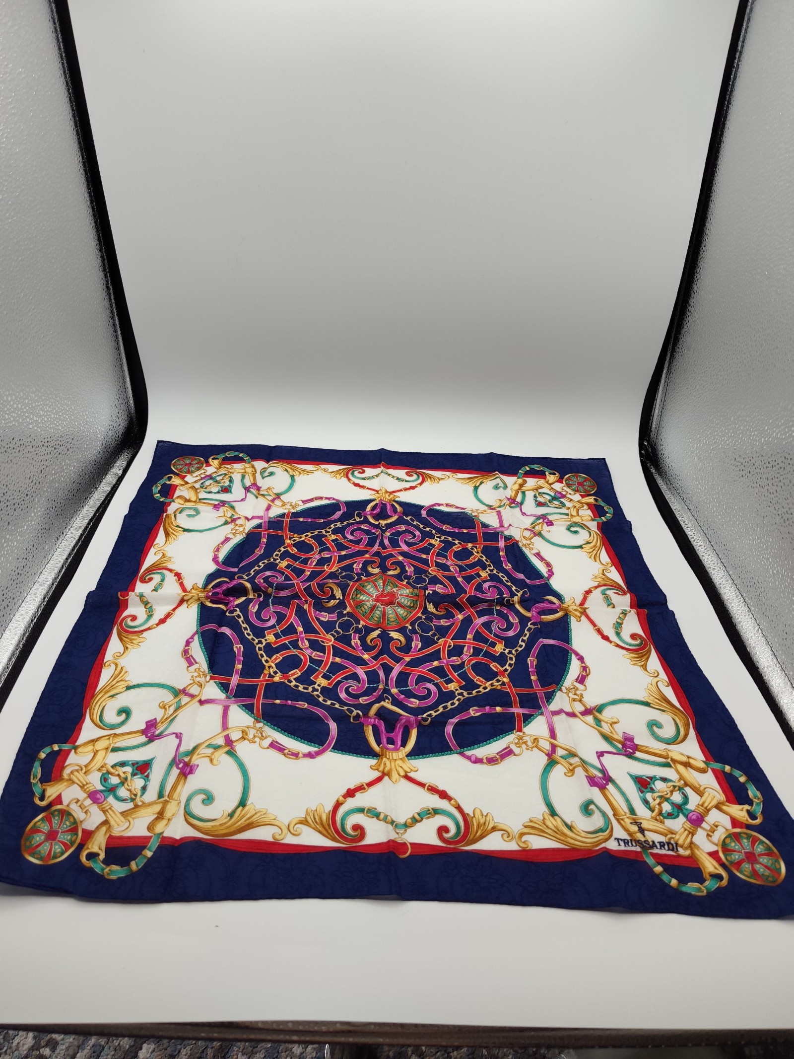 Trussardi Women's Multi Colour Patterned Silk Scarf One Size image 3