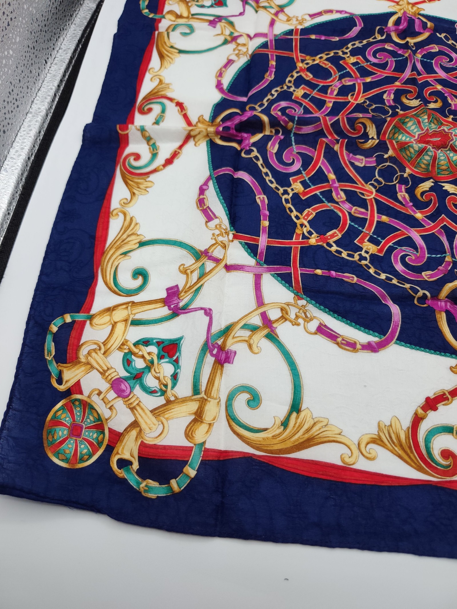 Trussardi Women's Multi Colour Patterned Silk Scarf One Size image 9