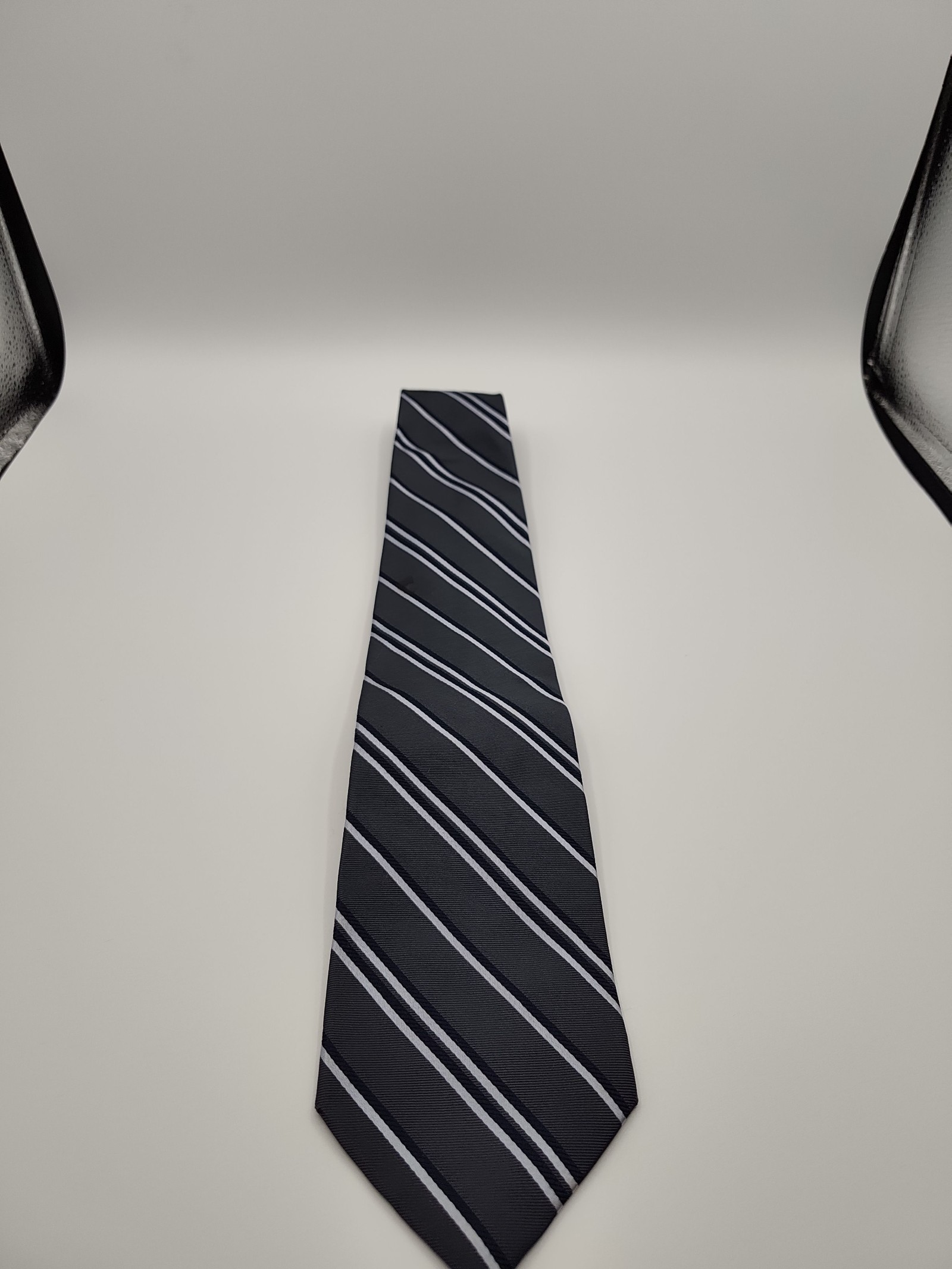 Chaps Ralph Lauren Navy Blue & White Striped Silk Tie Men image 6